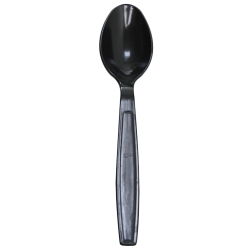 [1,000 ct] PS Plastic Extra Heavy Weight Tea Spoons, Black