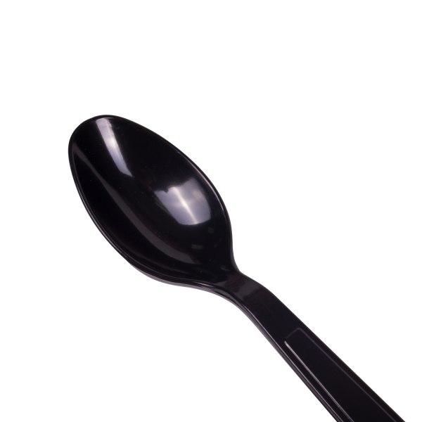 [1,000 ct] PS Plastic Extra Heavy Weight Tea Spoons, Black