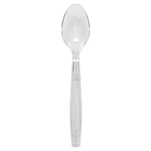 [1,000 ct] PS Plastic Extra Heavy Weight Tea Spoons, Clear