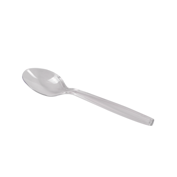 [1,000 ct] PS Plastic Extra Heavy Weight Tea Spoons, Clear