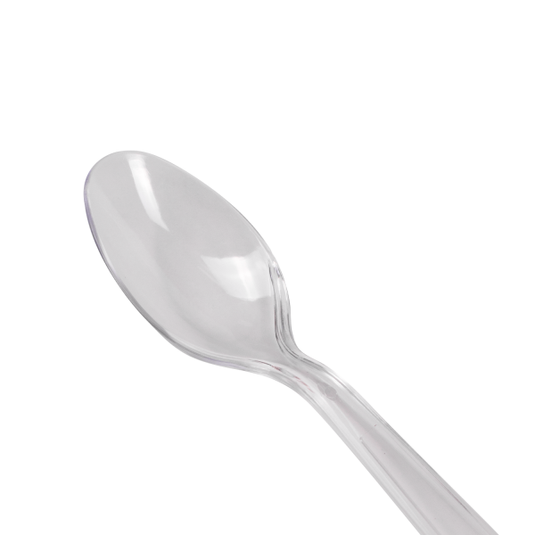 [1,000 ct] PS Plastic Extra Heavy Weight Tea Spoons, Clear
