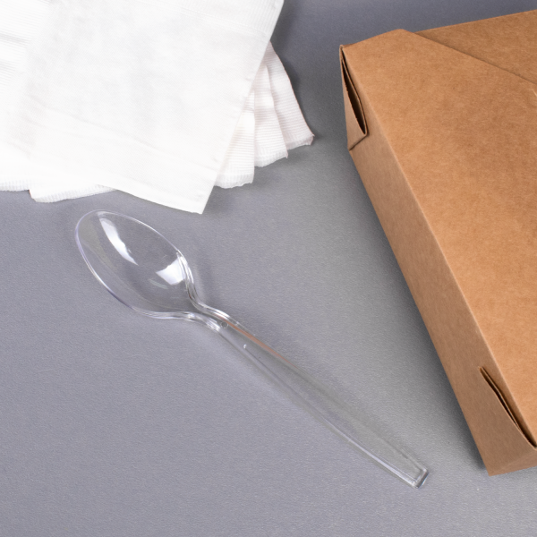 [1,000 ct] PS Plastic Extra Heavy Weight Tea Spoons, Clear