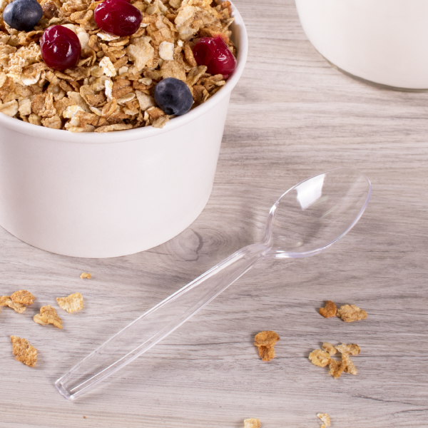 [1,000 ct] PS Plastic Extra Heavy Weight Tea Spoons, Clear