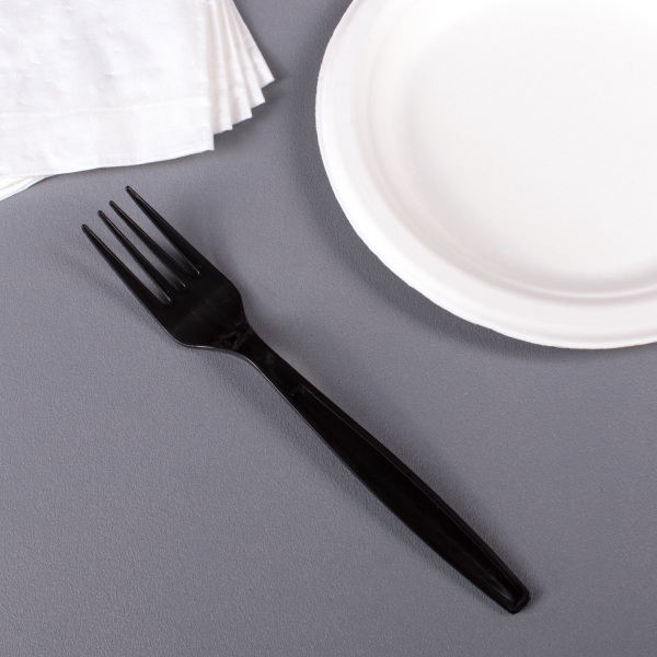 [1,000 ct] PP Plastic Extra Heavy Weight Forks, Black