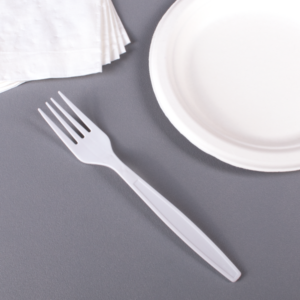 [1,000 ct] PP Plastic Extra Heavy Weight Forks, White