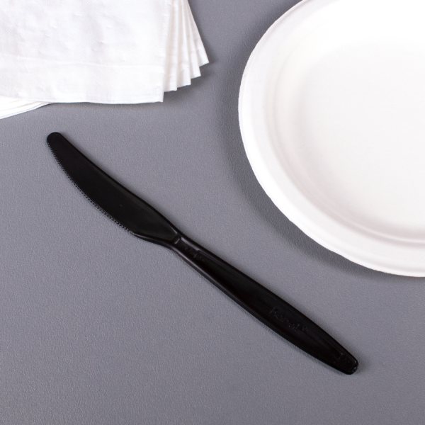 [1,000 ct] PP Plastic Extra Heavy Weight Knives, Black