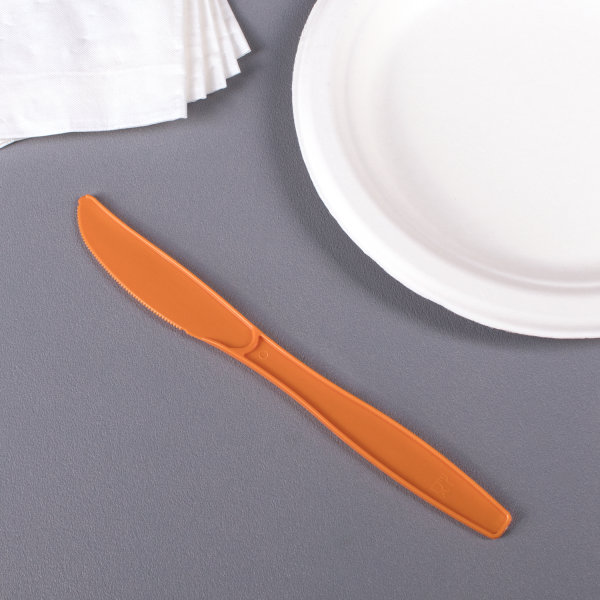[1,000 ct] PP Plastic Extra Heavy Weight Knives, Orange