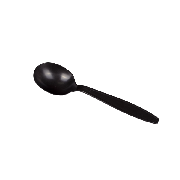 [1,000 ct] PP Plastic Extra Heavy Weight Soup Spoons, Black