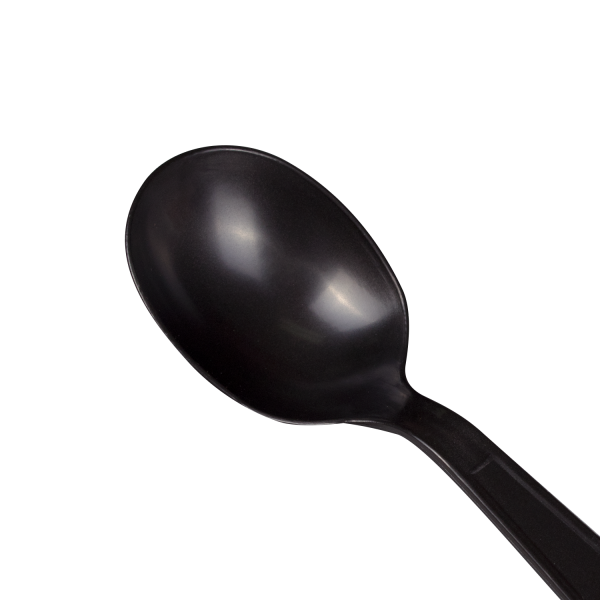[1,000 ct] PP Plastic Extra Heavy Weight Soup Spoons, Black