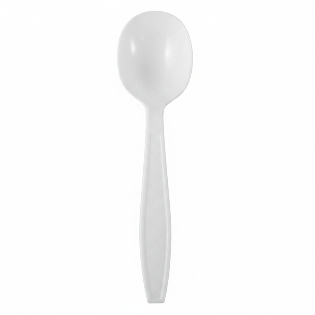 [1,000 ct] PP Plastic Extra Heavy Weight Soup Spoons, White