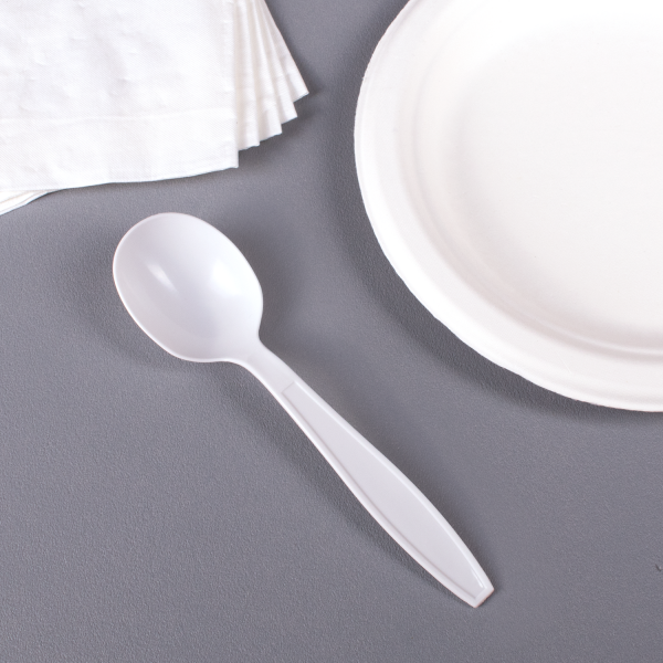 [1,000 ct] PP Plastic Extra Heavy Weight Soup Spoons, White