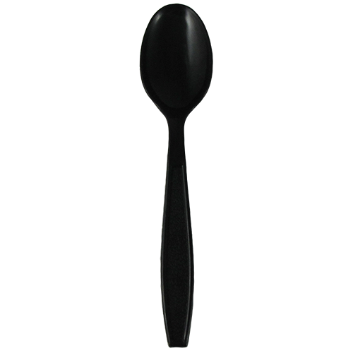 [1,000 ct] PP Plastic Extra Heavy Weight Tea Spoons, Black