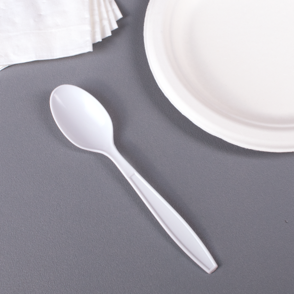 [1,000 ct] PP Plastic Extra Heavy Weight Tea Spoons, White