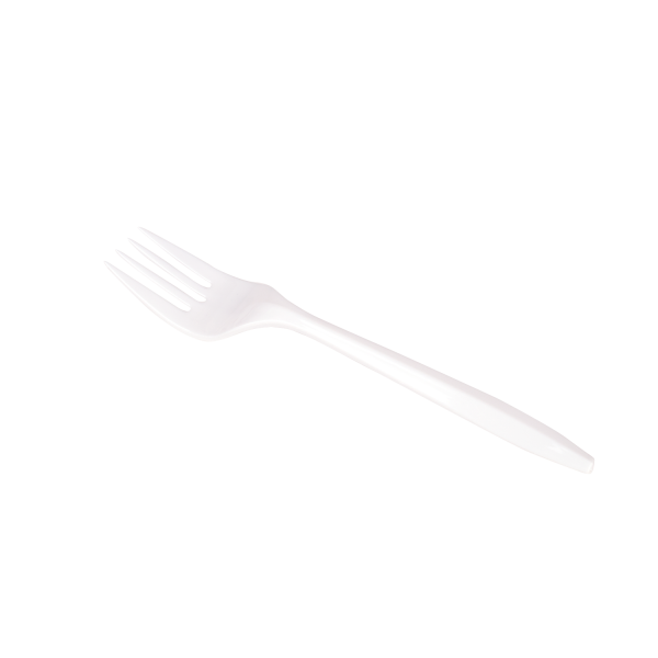 [1,000 ct] PS Plastic Medium Weight Forks Bulk Box, White