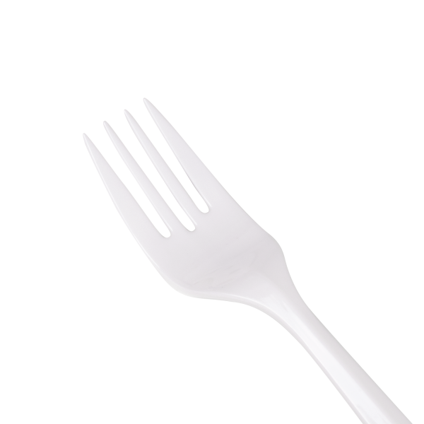 [1,000 ct] PS Plastic Medium Weight Forks Bulk Box, White