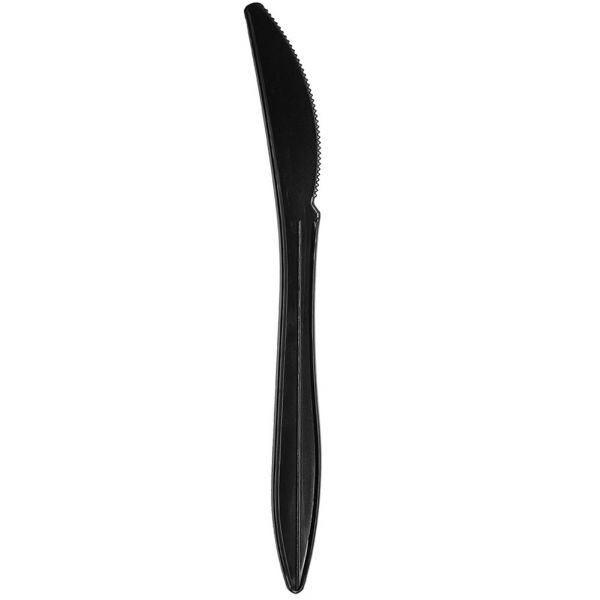 [1,000 ct] PS Plastic Medium Weight Knives Bulk Box, Black