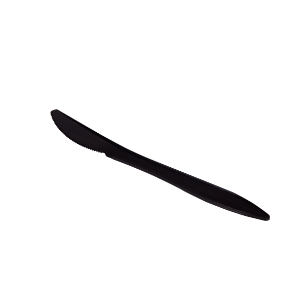 [1,000 ct] PS Plastic Medium Weight Knives Bulk Box, Black