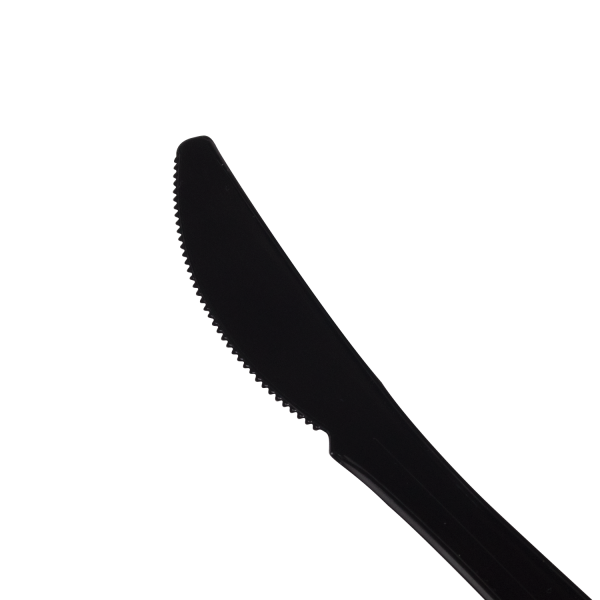 [1,000 ct] PS Plastic Medium Weight Knives Bulk Box, Black