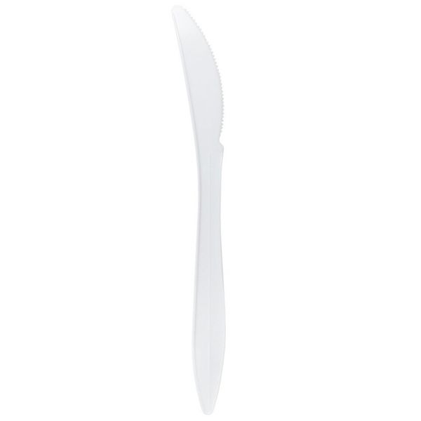 [1,000 ct] PS Plastic Medium Weight Knives Bulk Box, White