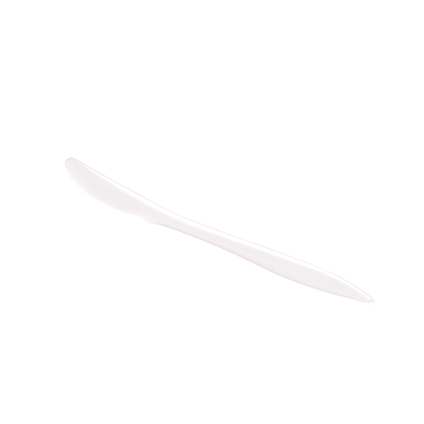 [1,000 ct] PS Plastic Medium Weight Knives Bulk Box, White