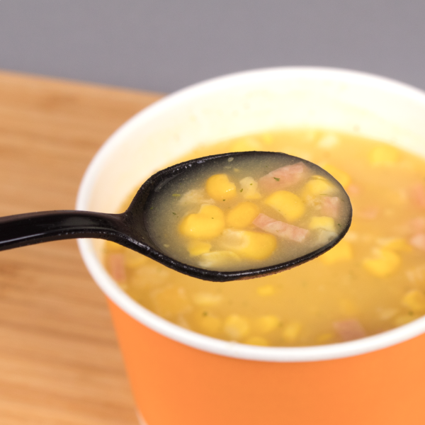 [1,000 ct] PS Plastic Medium Weight Soup Spoons Bulk Box, Black