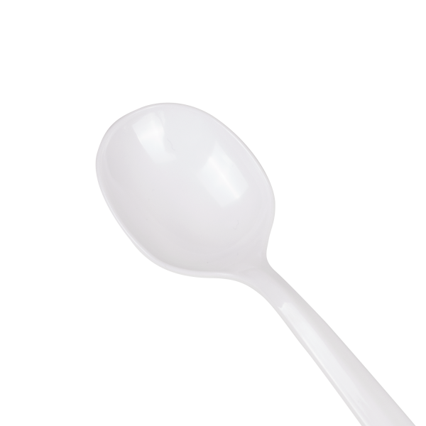 [1,000 ct] PS Plastic Medium Weight Soup Spoons Bulk Box, White