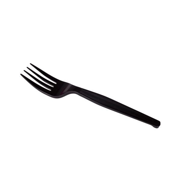 [1,000 ct] PS Plastic Medium-Heavy Weight Forks Bulk Box, Black