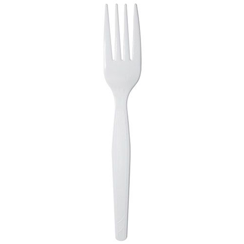 [1,000 ct] PS Plastic Medium-Heavy Weight Forks Bulk Box, White