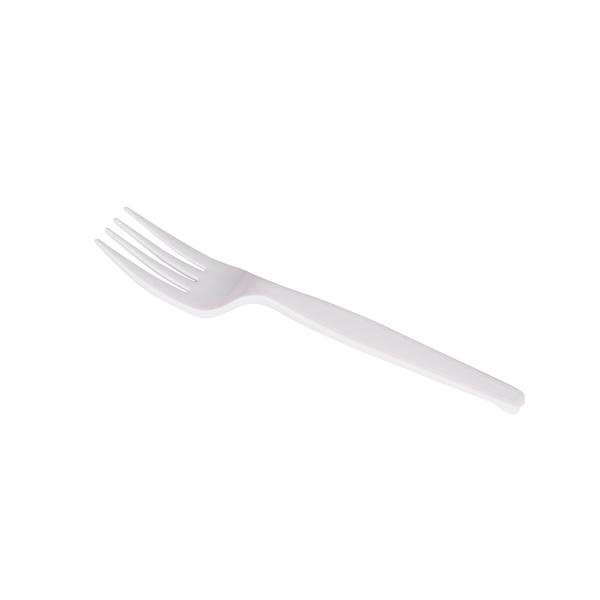 [1,000 ct] PS Plastic Medium-Heavy Weight Forks Bulk Box, White