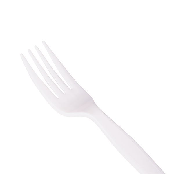 [1,000 ct] PS Plastic Medium-Heavy Weight Forks Bulk Box, White