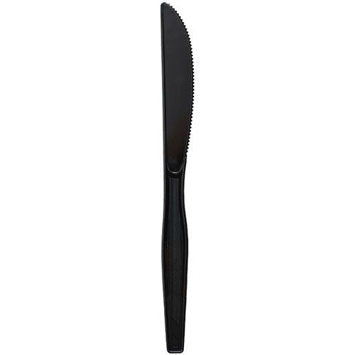 [1,000 ct] PS Plastic Medium-Heavy Weight Knives Bulk Box, Black