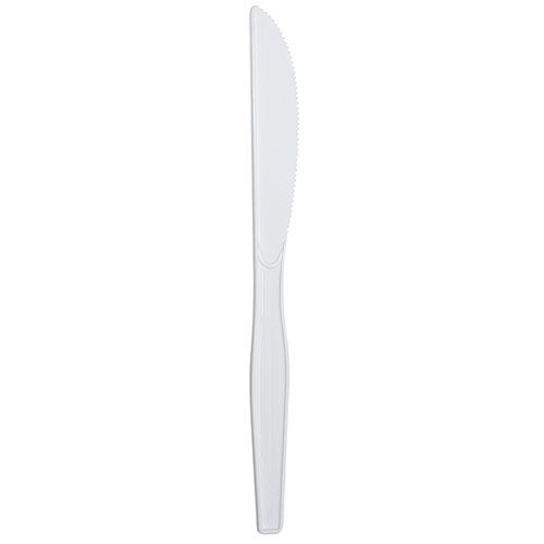 [1,000 ct] PS Plastic Medium-Heavy Weight Knives Bulk Box, White