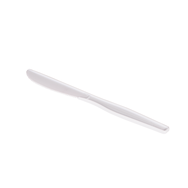 [1,000 ct] PS Plastic Medium-Heavy Weight Knives Bulk Box, White