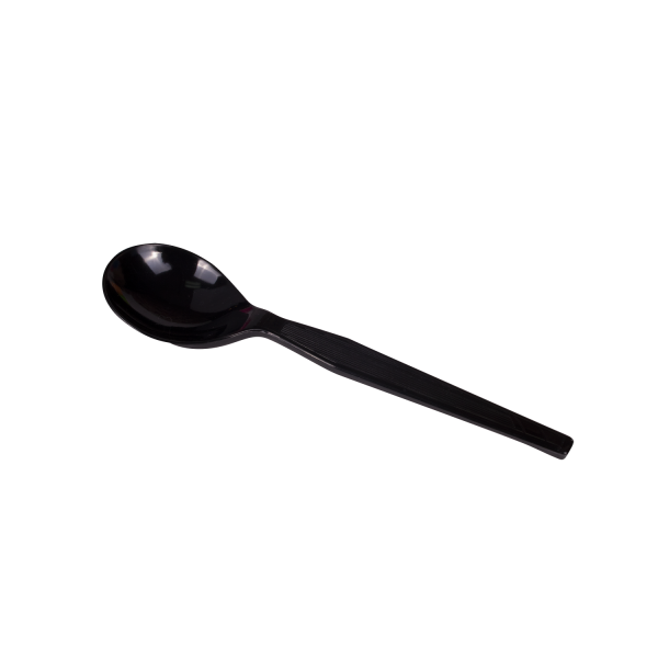 [1,000 ct] PS Plastic Medium-Heavy Weight Soup Spoons Bulk Box, Black