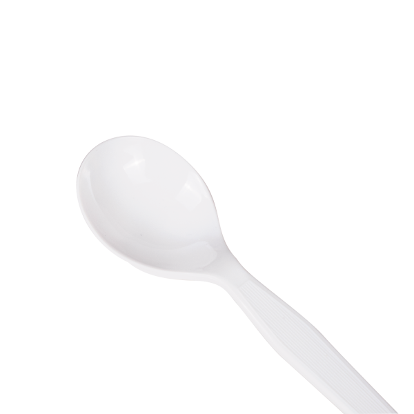 [1,000 ct] PS Plastic Medium-Heavy Weight Soup Spoons Bulk Box, White