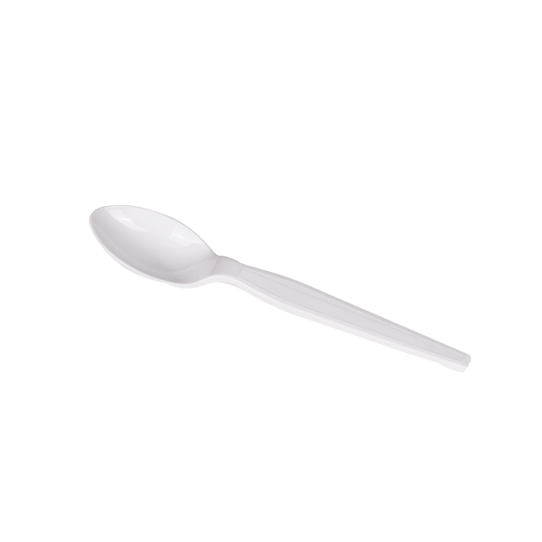 [1,000 ct] PS Plastic Medium-Heavy Weight Tea Spoons Bulk Box, White