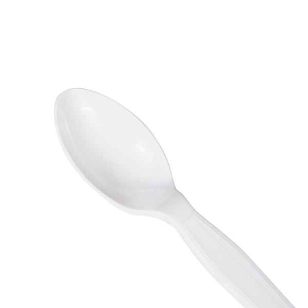 [1,000 ct] PS Plastic Medium-Heavy Weight Tea Spoons Bulk Box, White