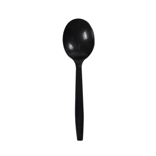 [1,000 ct] PP Plastic Premium Extra Heavy Weight Soup Spoon, Black