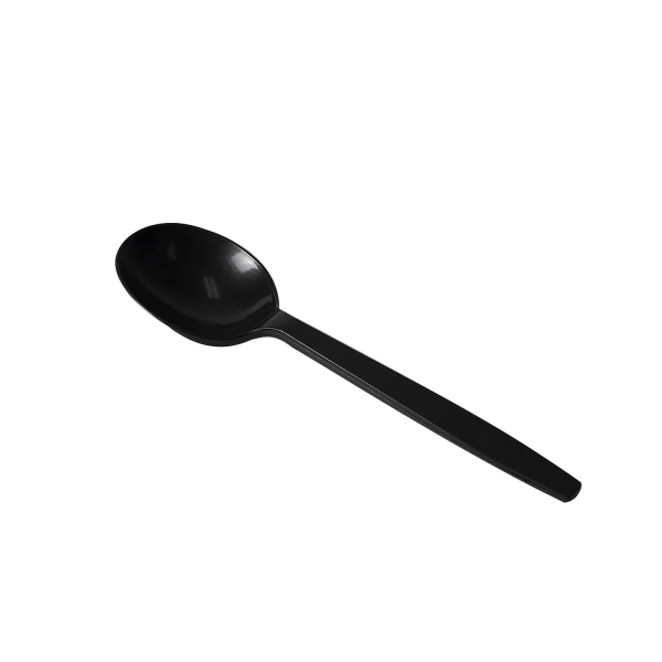 [1,000 ct] PP Plastic Premium Extra Heavy Weight Soup Spoon, Black
