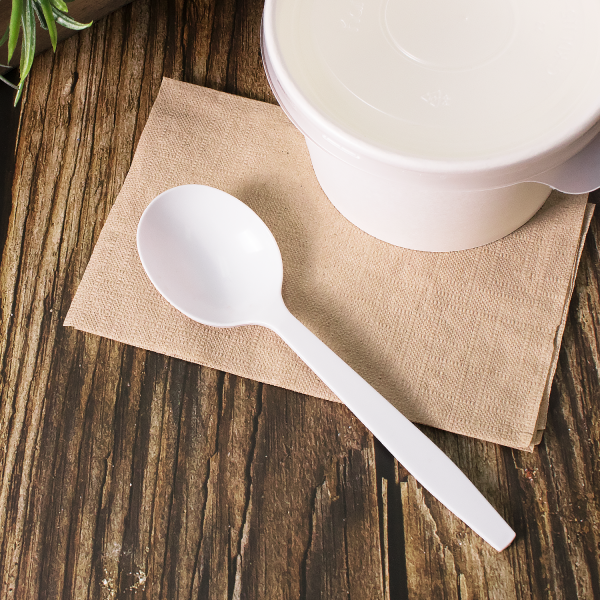 [1,000 ct] PP Plastic Premium Extra Heavy Soup Spoon, White