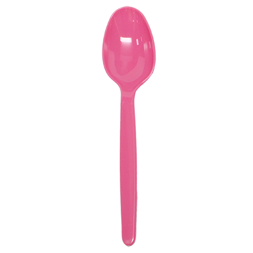 [1,000 ct] PS Plastic Heavy Weight Tea Spoons, Pink