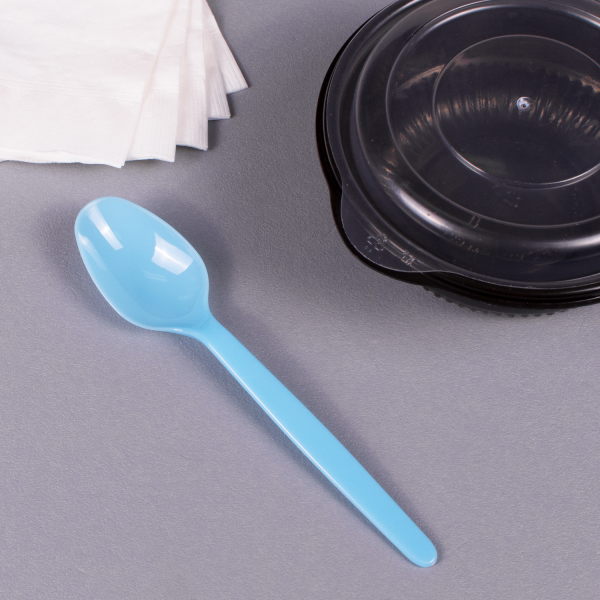 [1,000 ct] PS Plastic Heavy Weight Tea Spoons, Blue