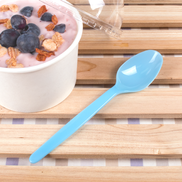 [1,000 ct] PS Plastic Heavy Weight Tea Spoons, Blue