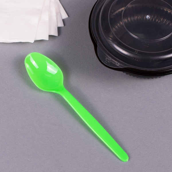 [1,000 ct] PS Plastic Heavy Weight Tea Spoons, Green