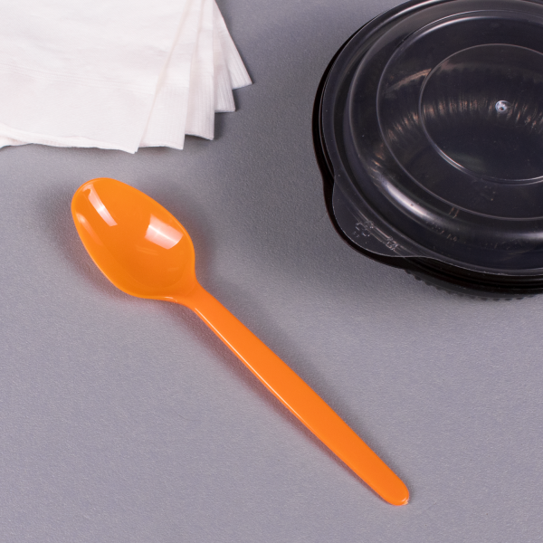 [1,000 ct] PS Plastic Heavy Weight Tea Spoons, Orange