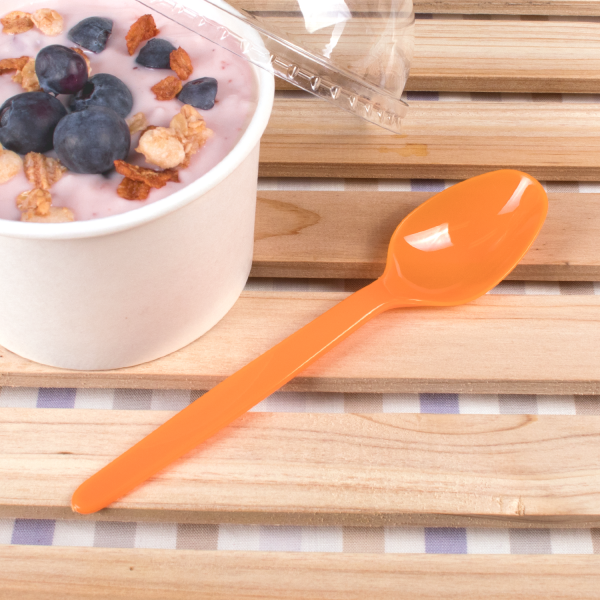 [1,000 ct] PS Plastic Heavy Weight Tea Spoons, Orange