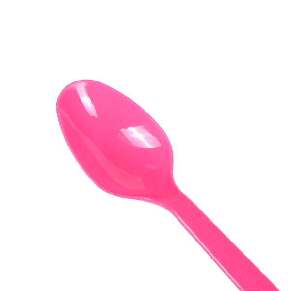 [1,000 ct] PS Plastic Heavy Weight Tea Spoons, Pink