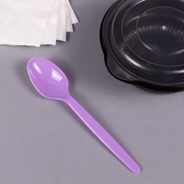 [1,000 ct] PS Plastic Heavy Weight Tea Spoons, Purple