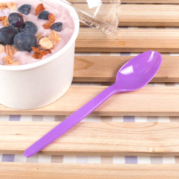 [1,000 ct] PS Plastic Heavy Weight Tea Spoons, Purple