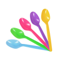 [1,000 ct] PS Plastic Heavy Weight Tea Spoons, Rainbow